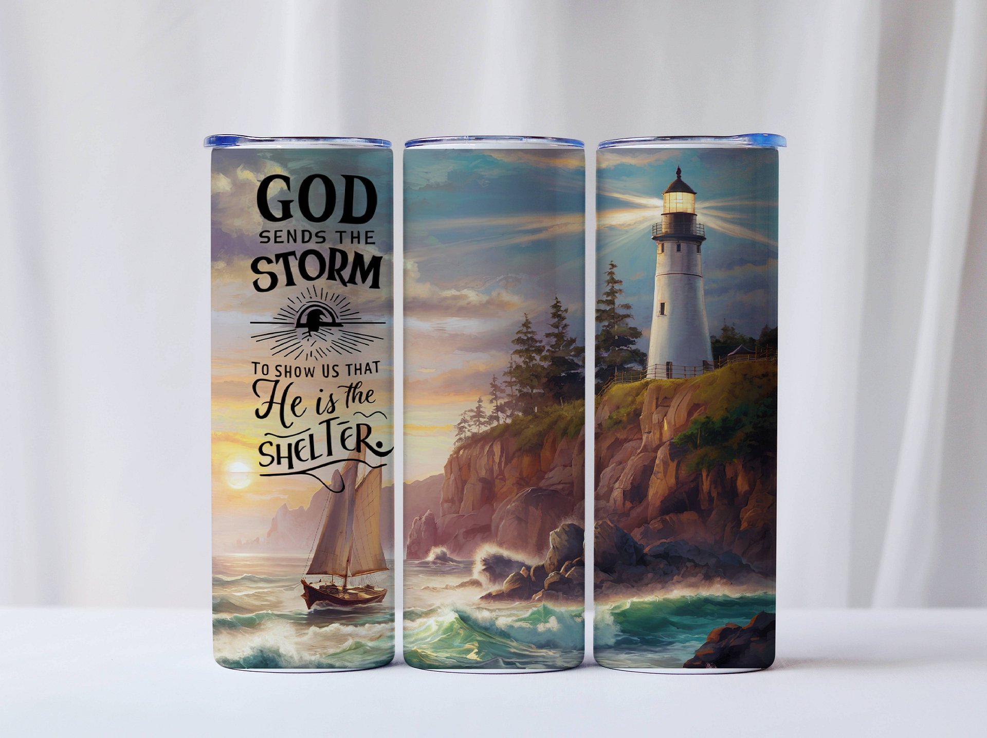 God Sends the Storm to Show You He is the Shelter Tumbler product image (1)