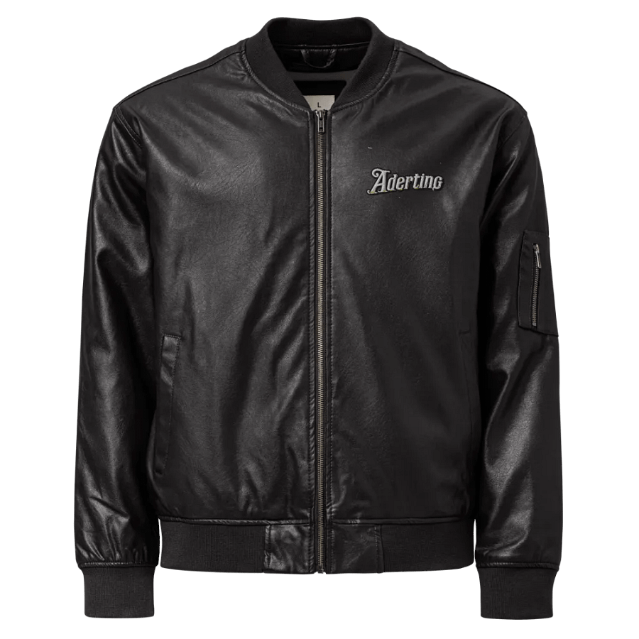 Aderting Faux Leather Bomber Jacket product image (1)