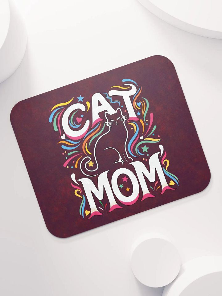 Cat Mom Vibes Mouse Pad product image (1)