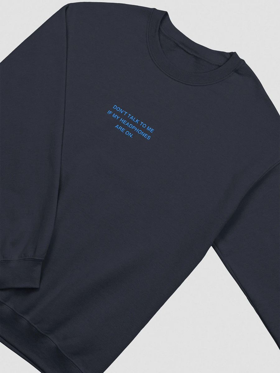 HEADPHONES ON embroidered crewneck (monochrome blue) product image (1)