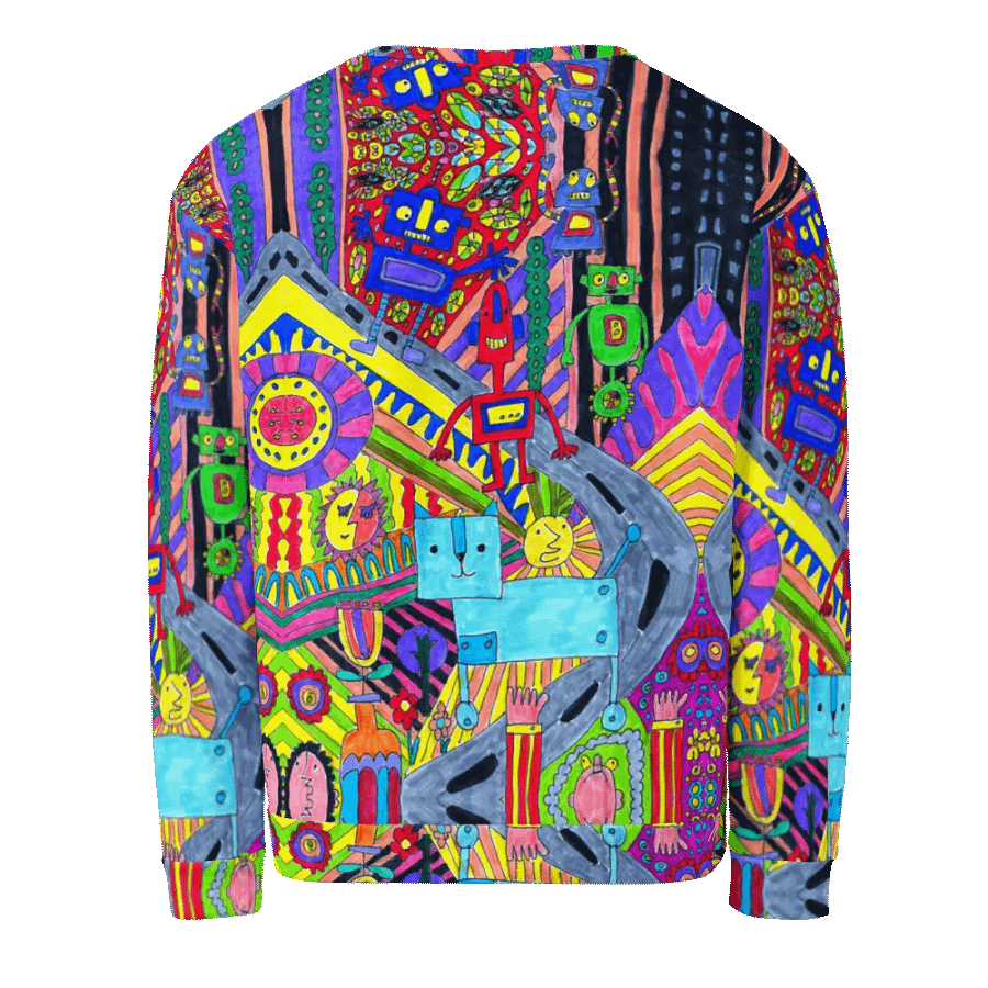 Abstract Colourful Doodle Robots Unisex Sweatshirt product image (4)