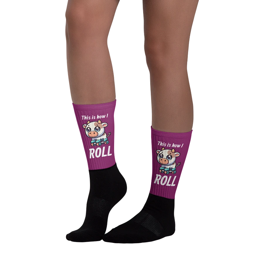 Rollerblading Cow Funny Socks product image (4)