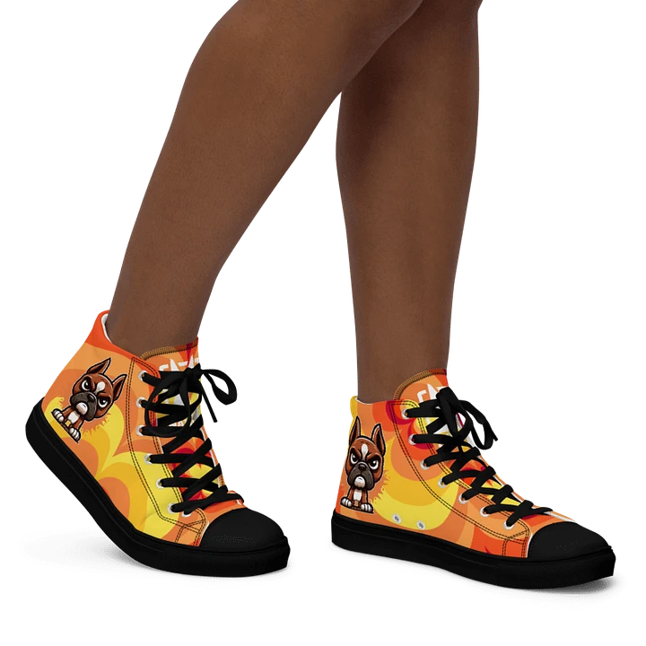 Boxer Angry Pup - Women's High Top Canvas Shoe product image (1)