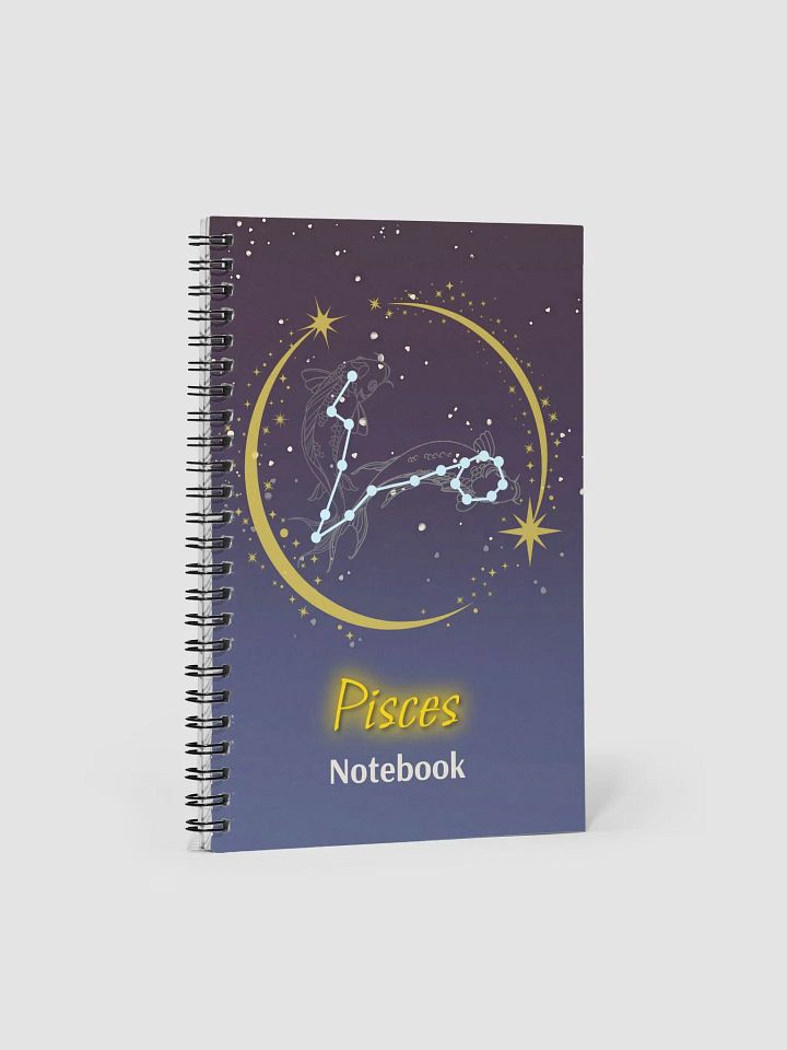 Personalized Pisces Zodiac Spiral Dotted Notebook Journal – Starry Constellation Gift for Astrology Lovers, Birthday, Valentine, Christmas, Horoscope, Celestial, Moon, Stars, Stationery, Sketching product image (1)