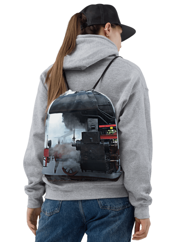 Rucksackbeutel mit Kordelzug - Dampflokomotive Detailausschnitt product image (2)