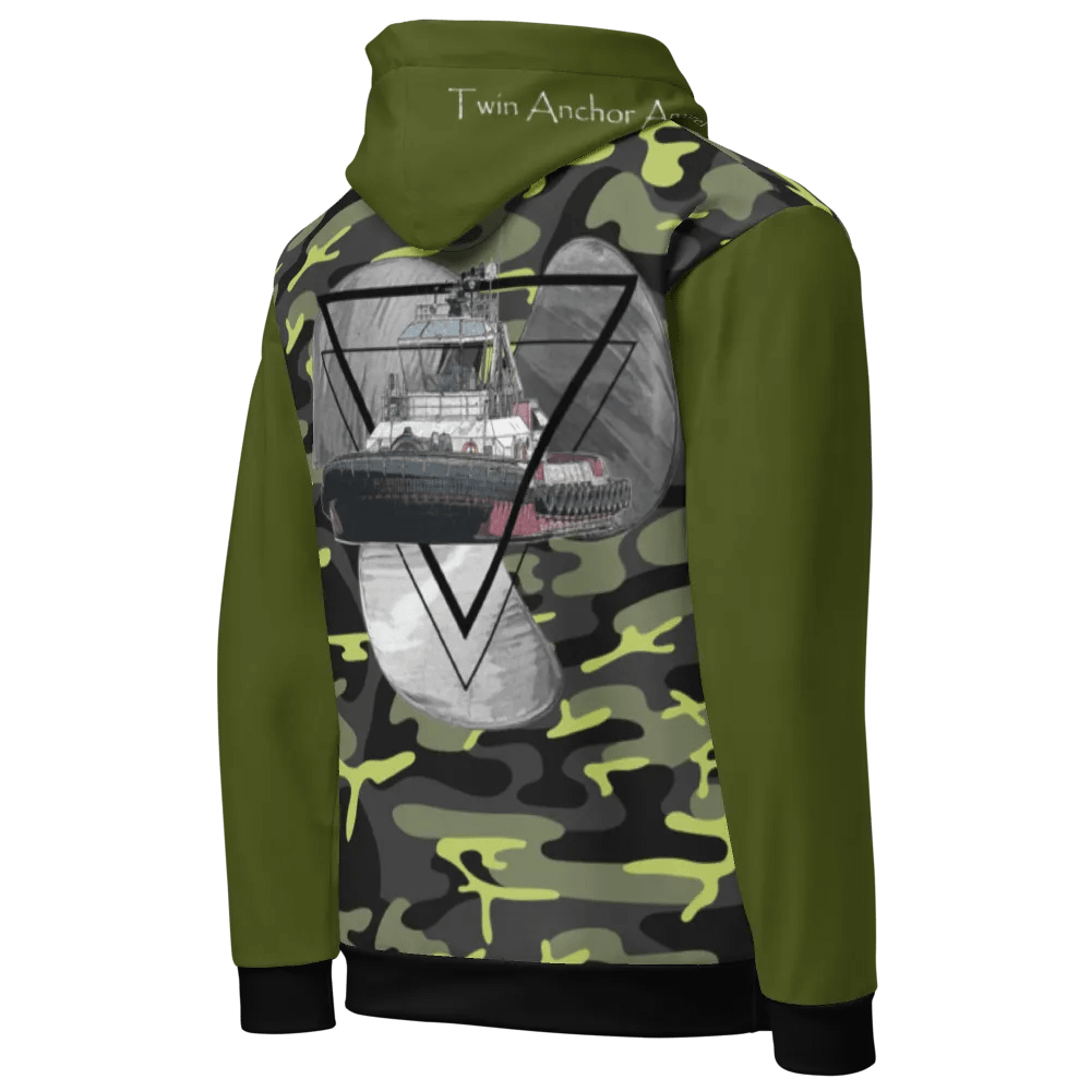 Green & Camouflage Three blade prop triangle Athena tug Hoodie product image (10)