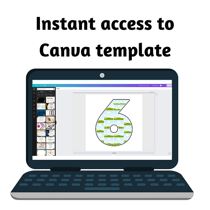 All Digits (1, 2, 3, 4, 5, 6, 7, 8, 9, 0) Number Frames Canva Template product image (2)