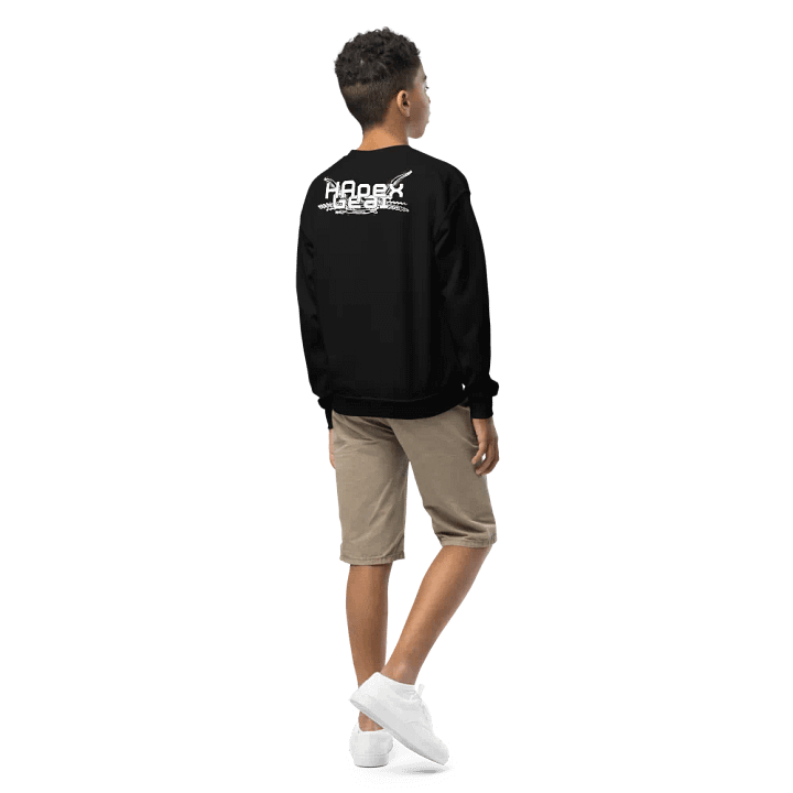 White HApex Gear Black Logo - Youth Crew Neck Sweatshirt product image (2)
