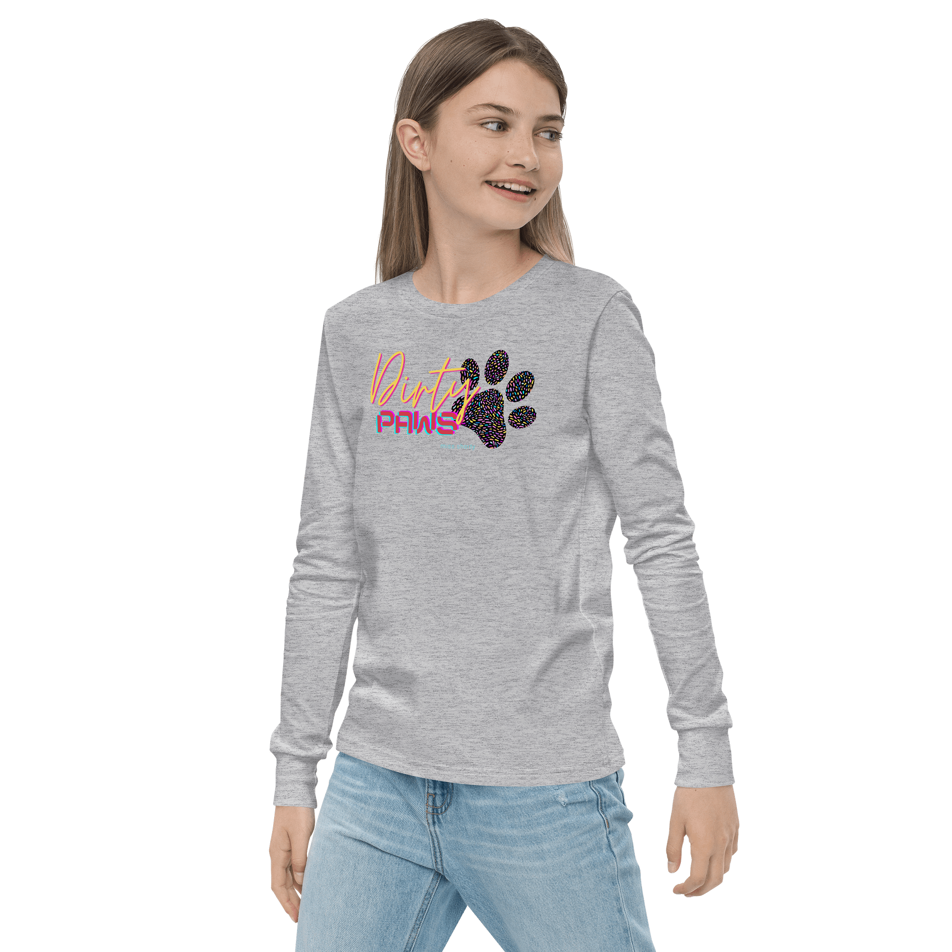 Dirty Paws Long Sleeve Tee - Pink Youth product image (3)