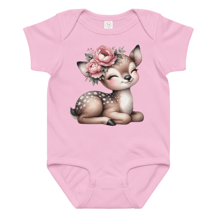 Fawn and Flowers Baby Bodysuit product image (1)