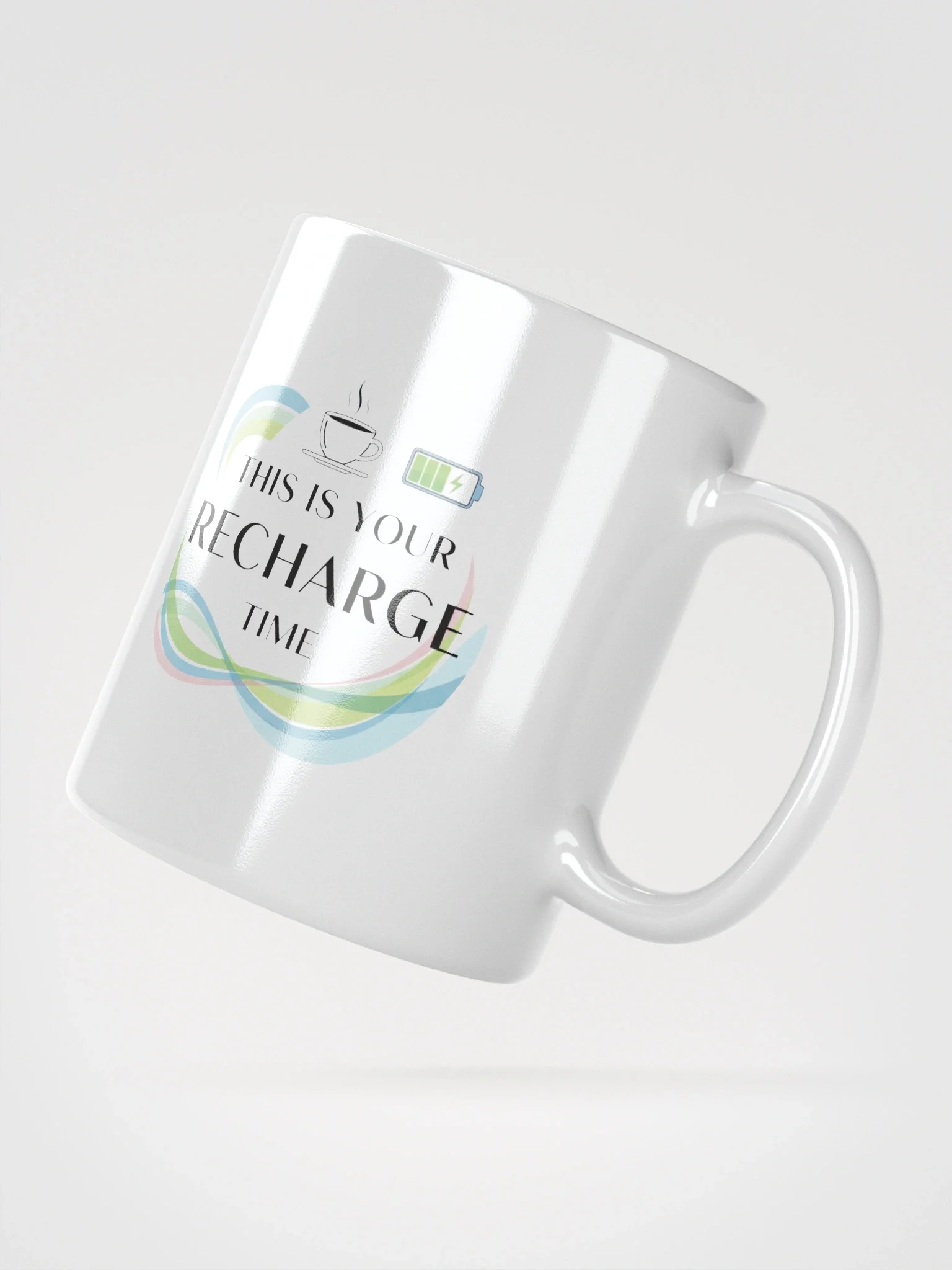 Recharge Time Mug – Motivational Coffee Cup for Relaxation & Self-Care Breaks product image (3)