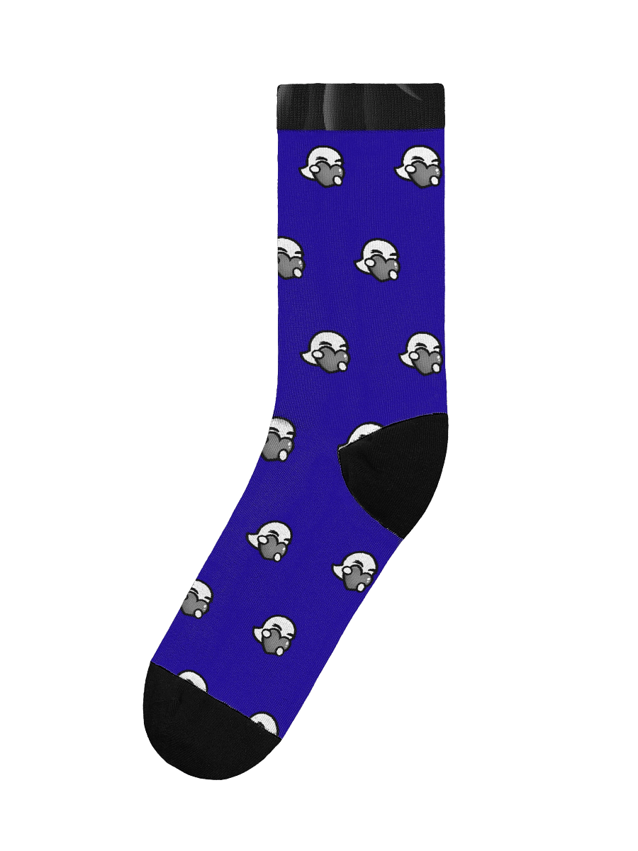 Heart Pattern Blue Crew Socks product image (3)