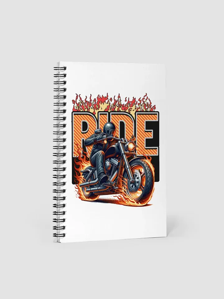 Ride Motorcycle Flaming Spiral Notebook product image (1)