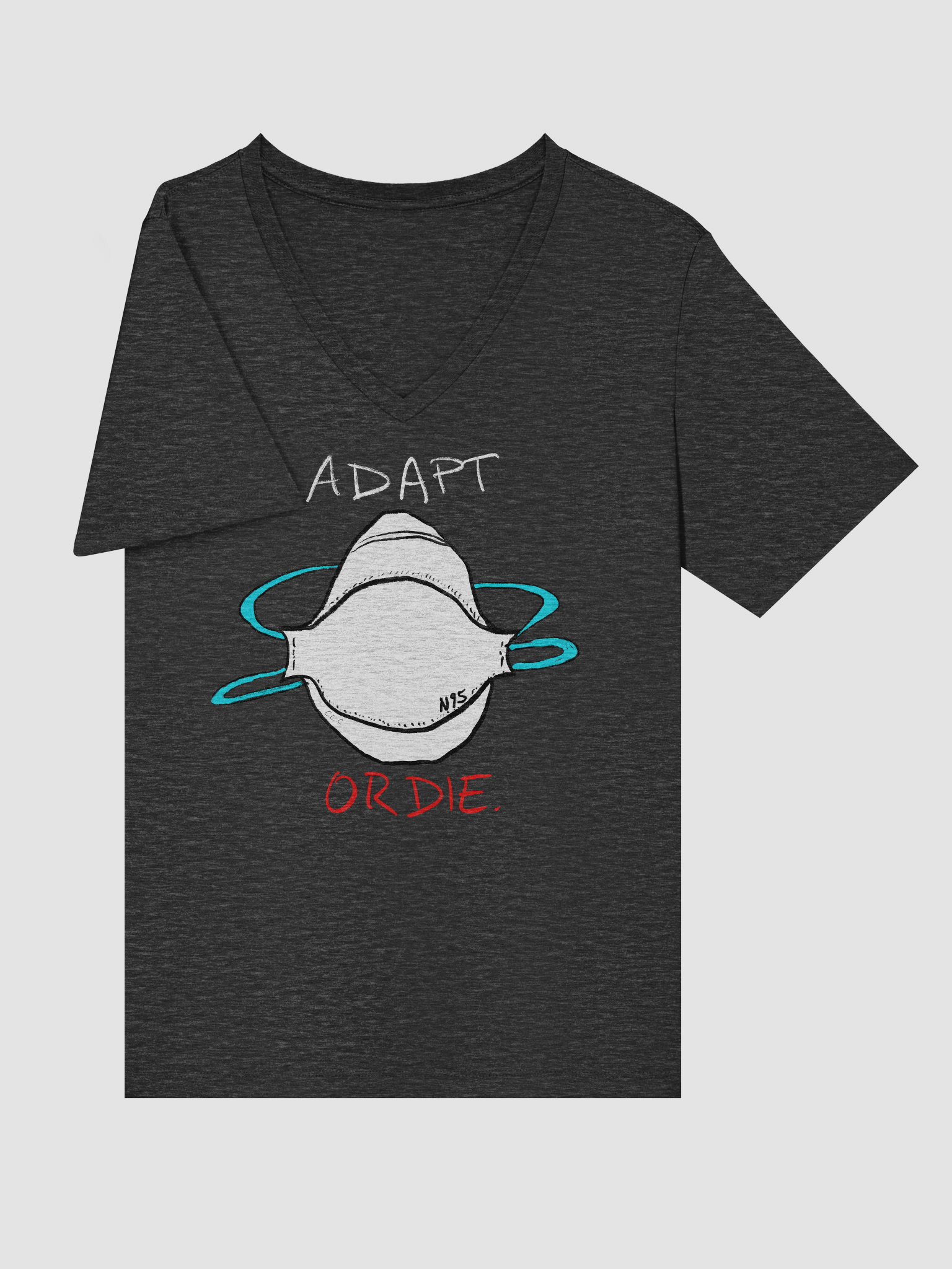 Adapt Or Die Relaxed V-Neck Tee product image (23)