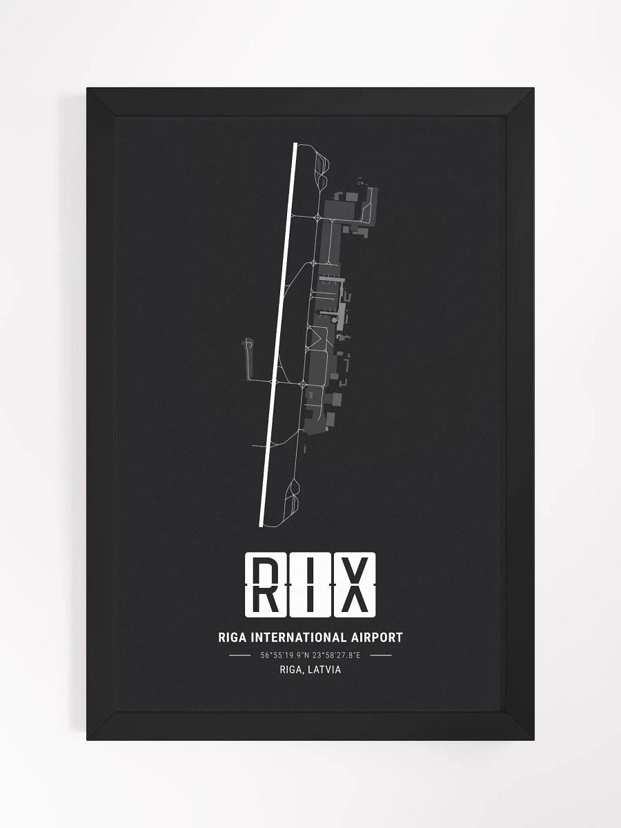 Framed Airport RIX Premium Map On Matt Paper product image (1)