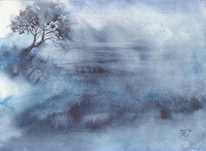 "Indigo Mist" Painting by Deni Je product image (1)