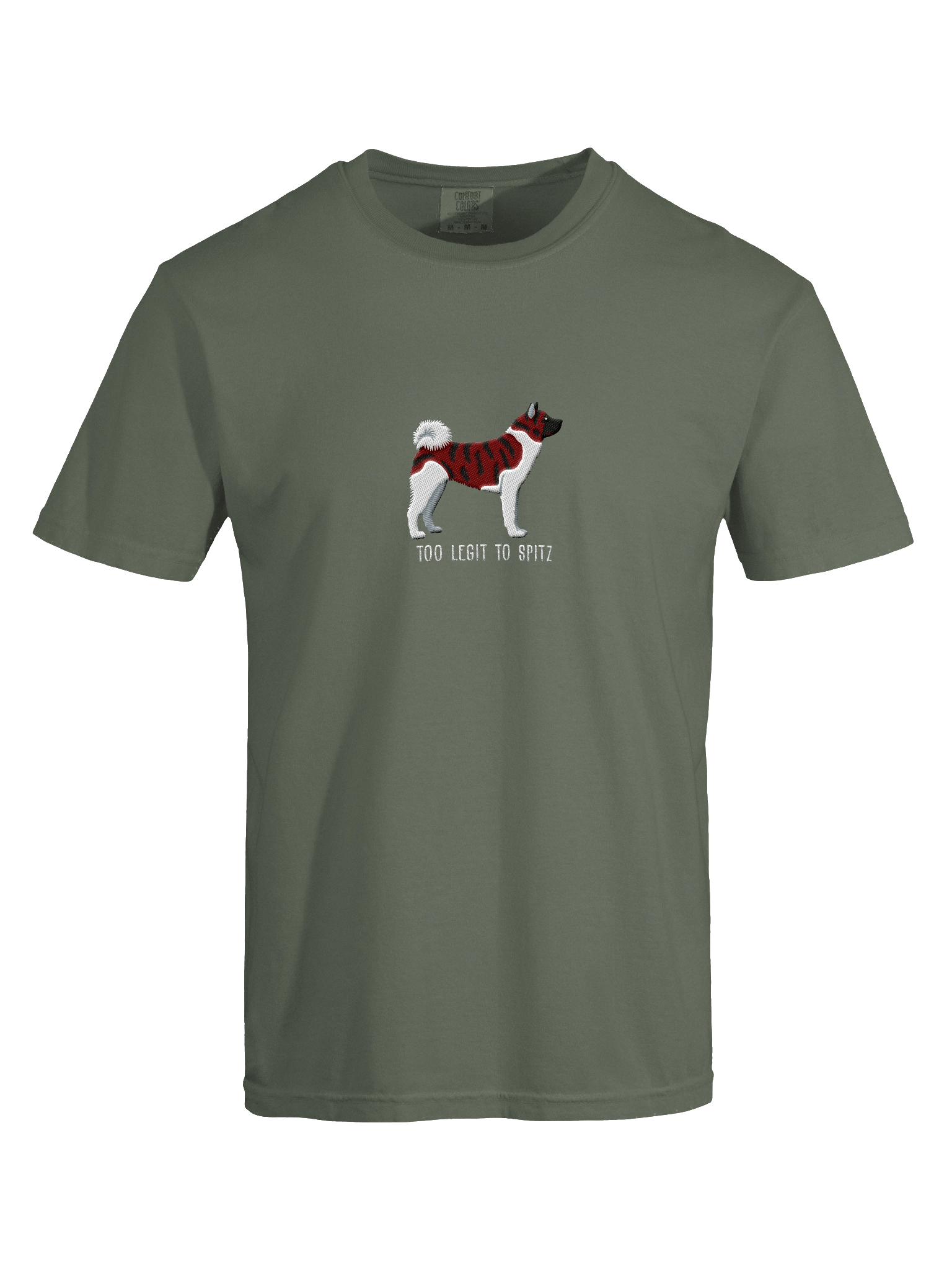 Too Legit to Spitz T-Shirt(Embroidered) of an American Akita(Brindle & White) product image (27)
