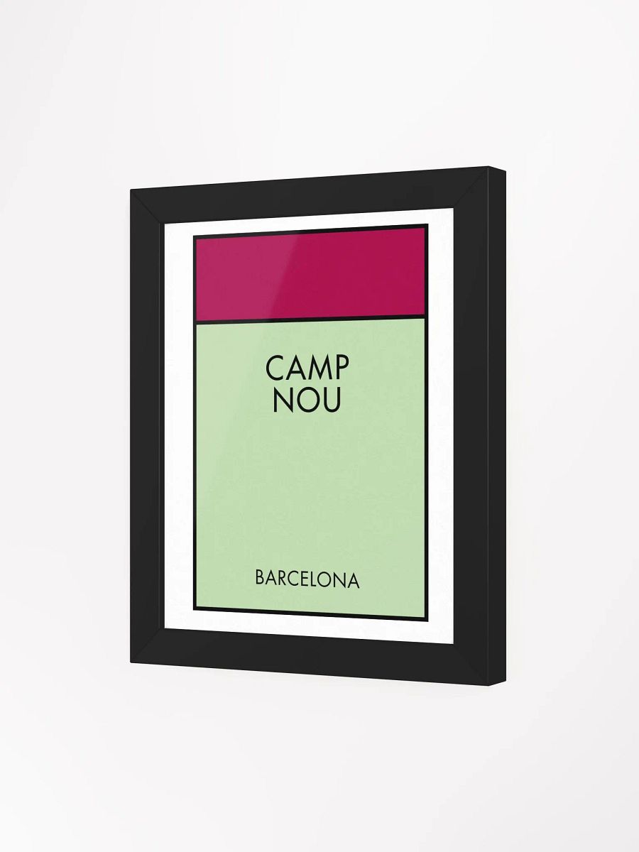 Camp Nou Barcelona Monopoly Title Art Framed Print product image (2)