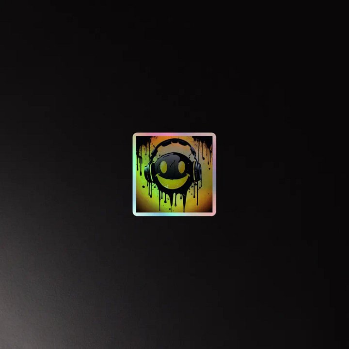 Dripping Smiley Headphones Holographic Sticker Set product image (4)