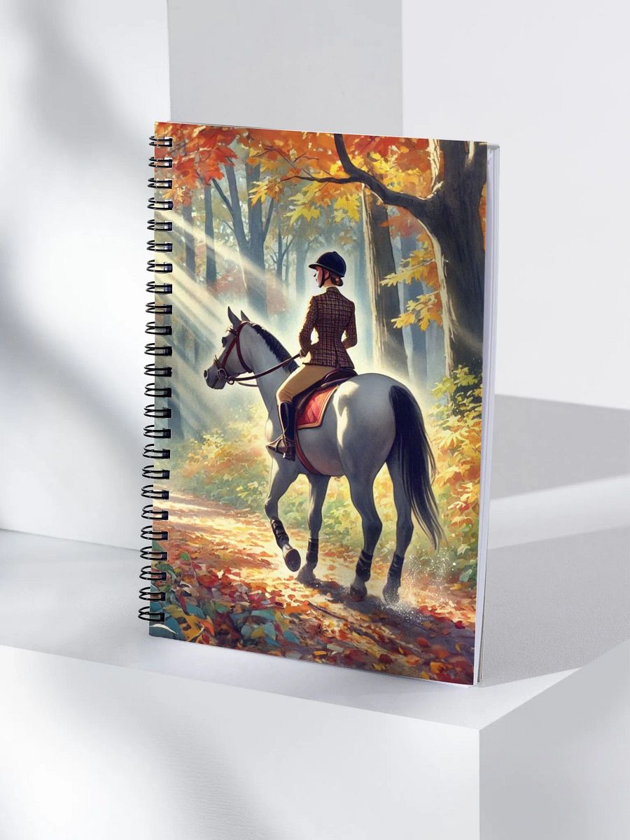 Serene Autumn Forest Horse Ride Spiral Notebook product image (4)