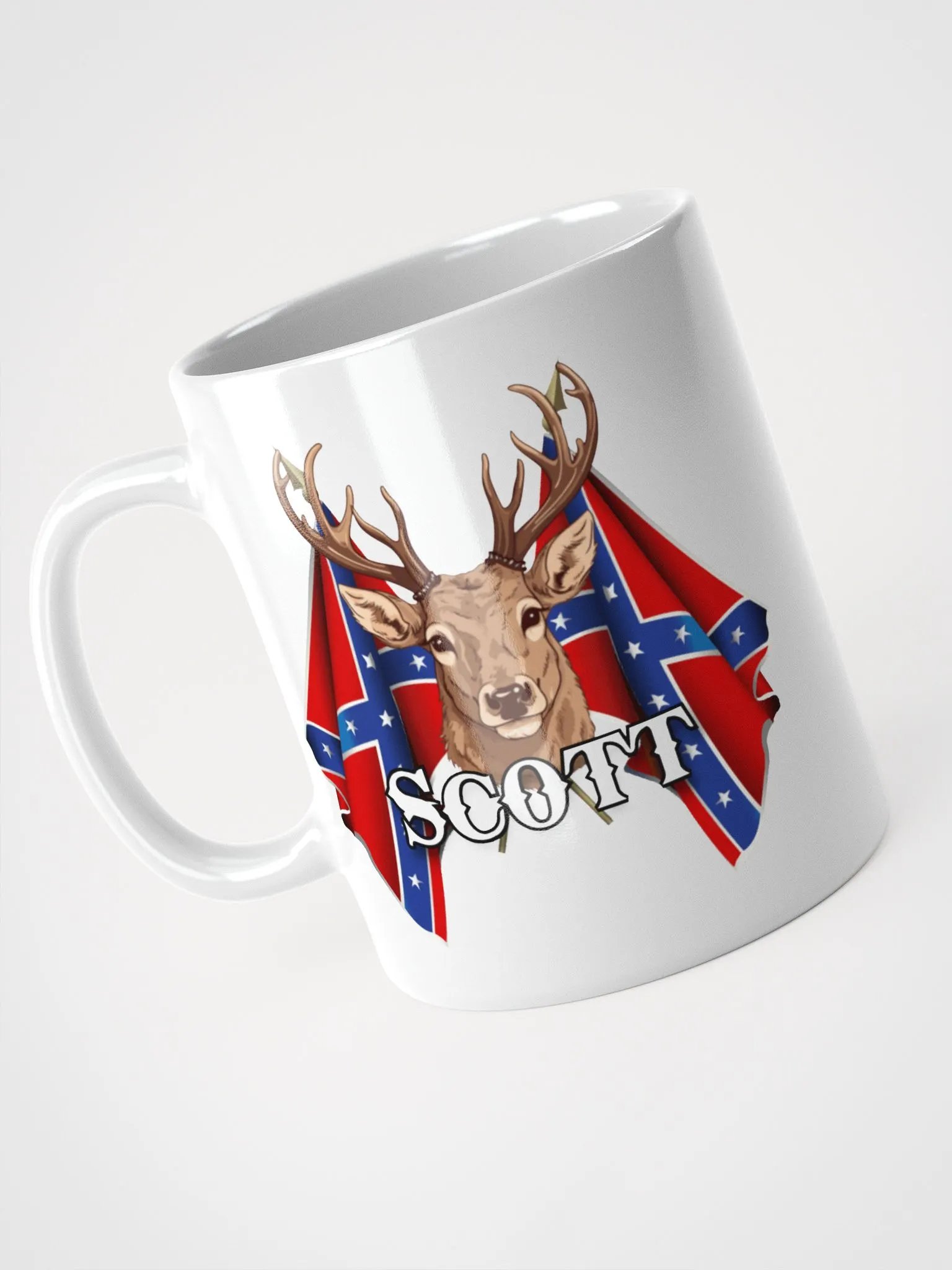 "Scott" Rebel Redneck Deer - White Mug product image (1)