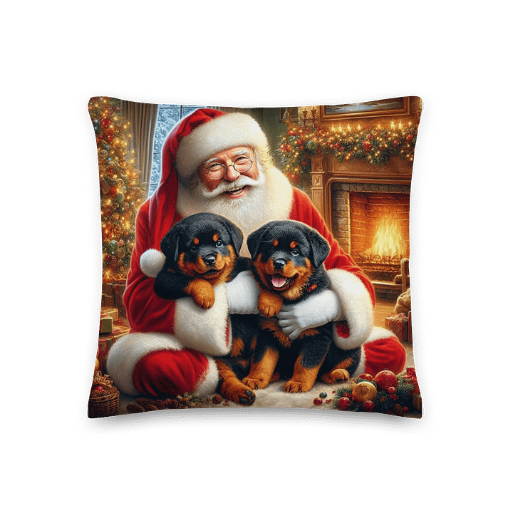 Rottweiler Santa's Puppy Party Festive Pillow product image (3)