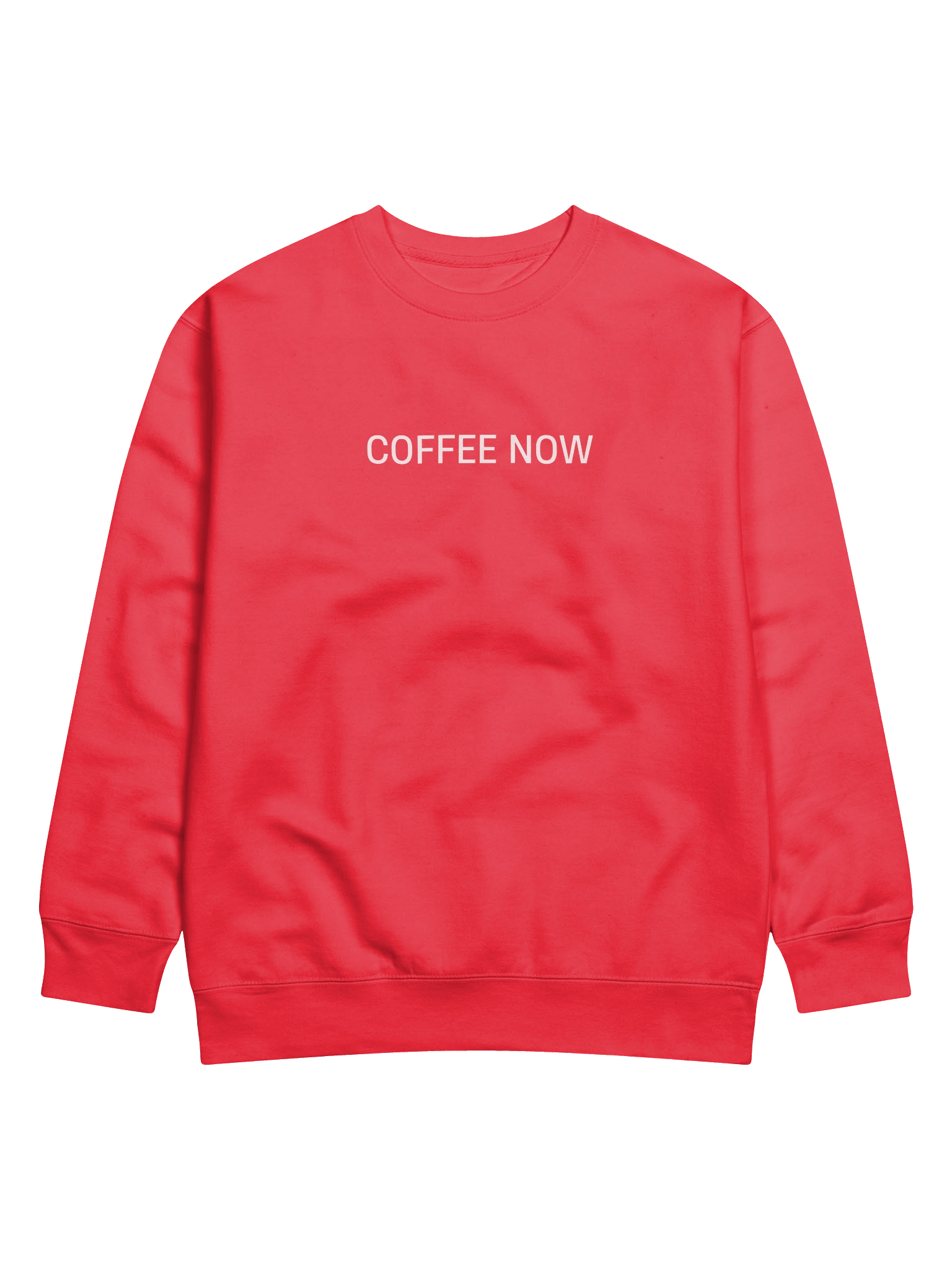 Crewneck “COFFEE NOW” - white typo print product image (3)