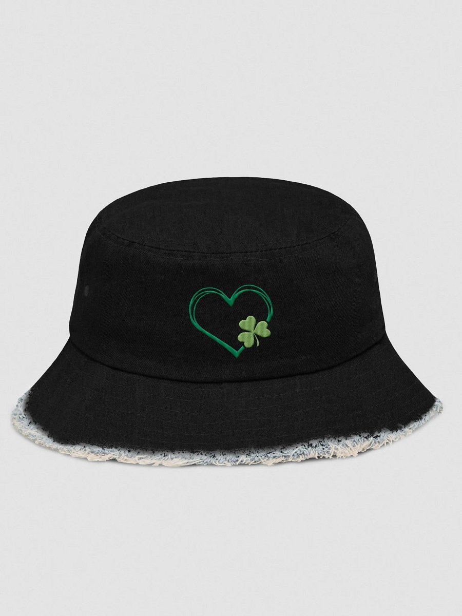 Heart & Clover Distressed Denim Bucket Hat product image (2)