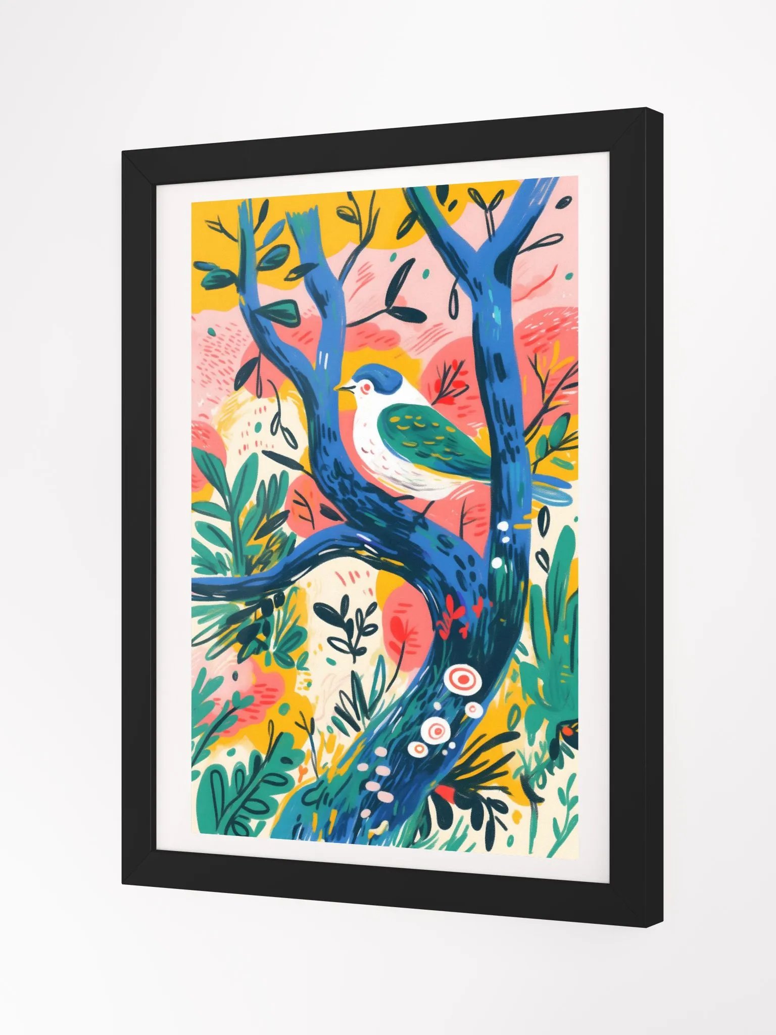 Whimsical Bird Perched Framed Poster Art product image (14)