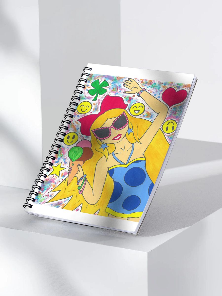 Girl with the ice cream (art by Dina R.) tempera painting picture - Spiral Notebook product image (3)