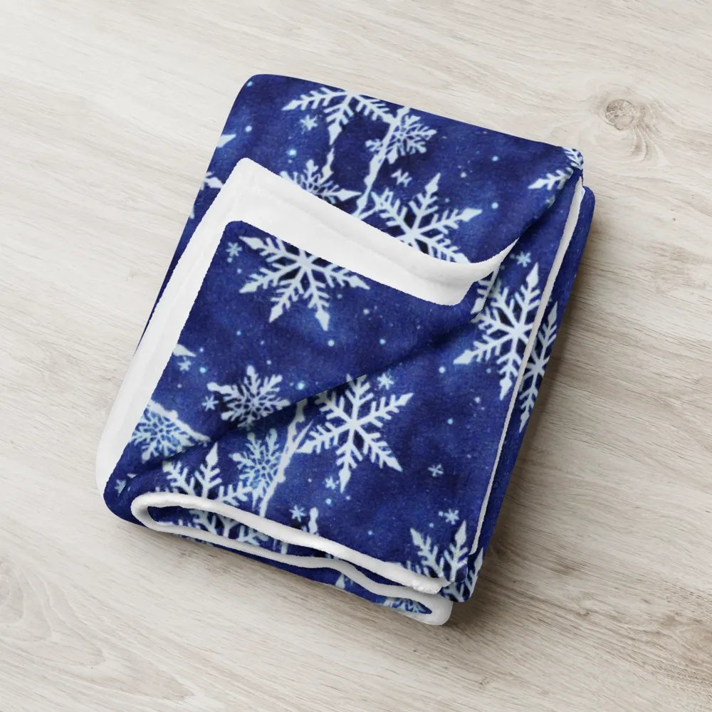 Indigo Snowflake Fluffy Blanket Throw product image (2)