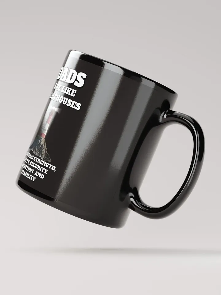 Dads Are Like Lighthouses Inspirational Black Mug product image (3)