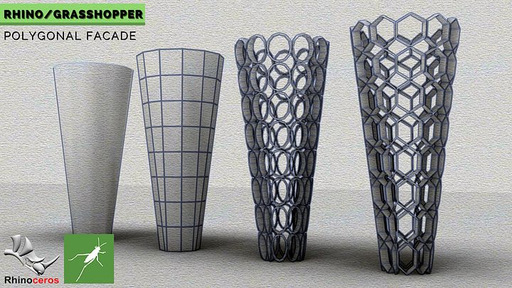 Polygon Morphing Parametric Facade Design Grasshopper Rhino Files Download product image (1)