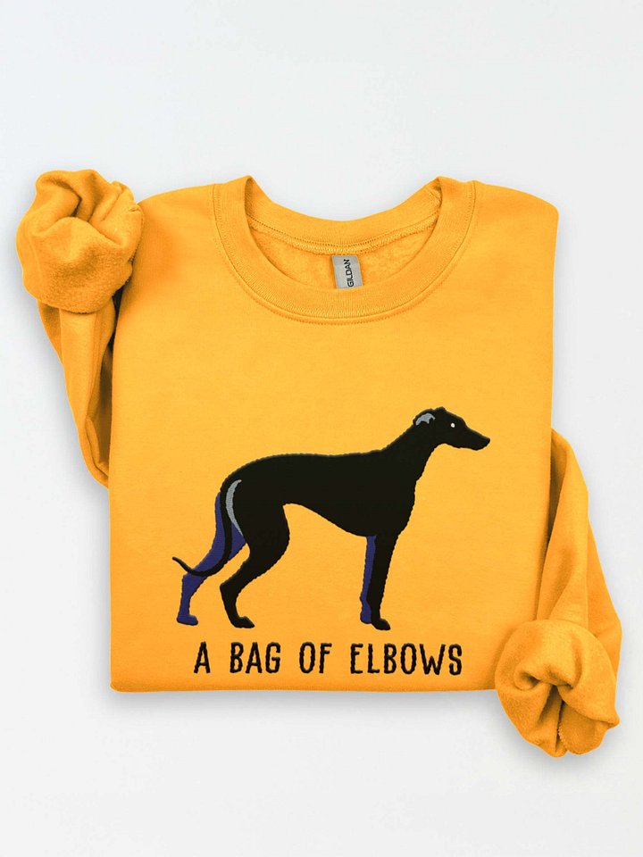 A Bag of Elbows Sweatshirt (Embroidered) of an English Greyhound(Black) product image (1)