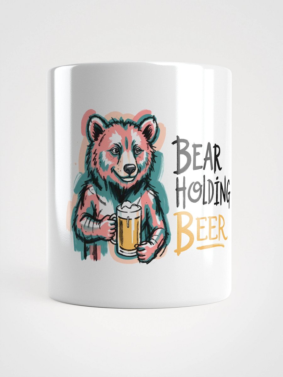 Colorful Bear Enjoying Beer | Vibrant Art Print Glossy Mug product image (13)