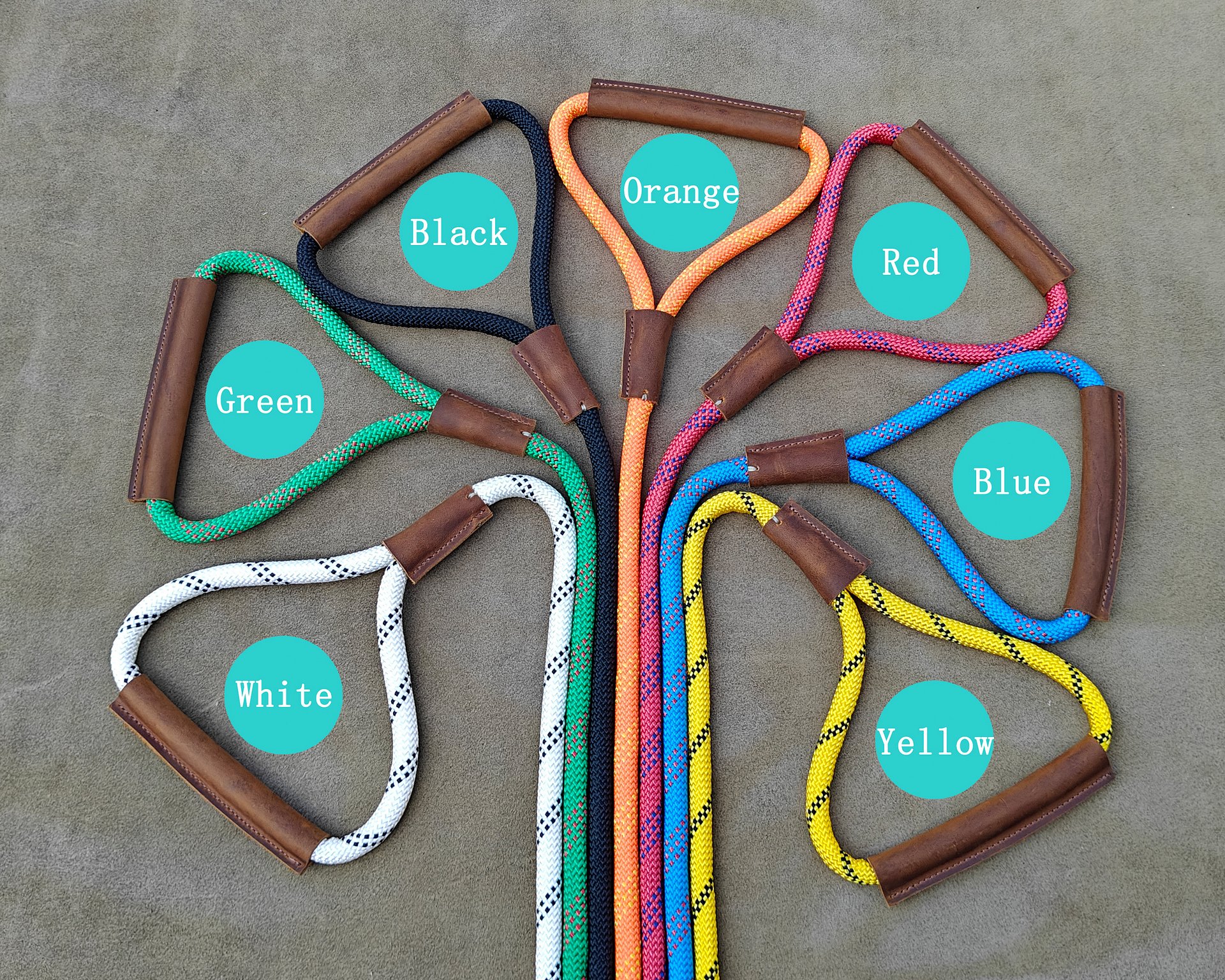 MEEBOY Handmade Strong Heavy Duty Rope No Pull Training Lead Leashes with Durable Leather Handles,Reflective Dog Training Lead for Large Medium and Small Dogs product image (2)