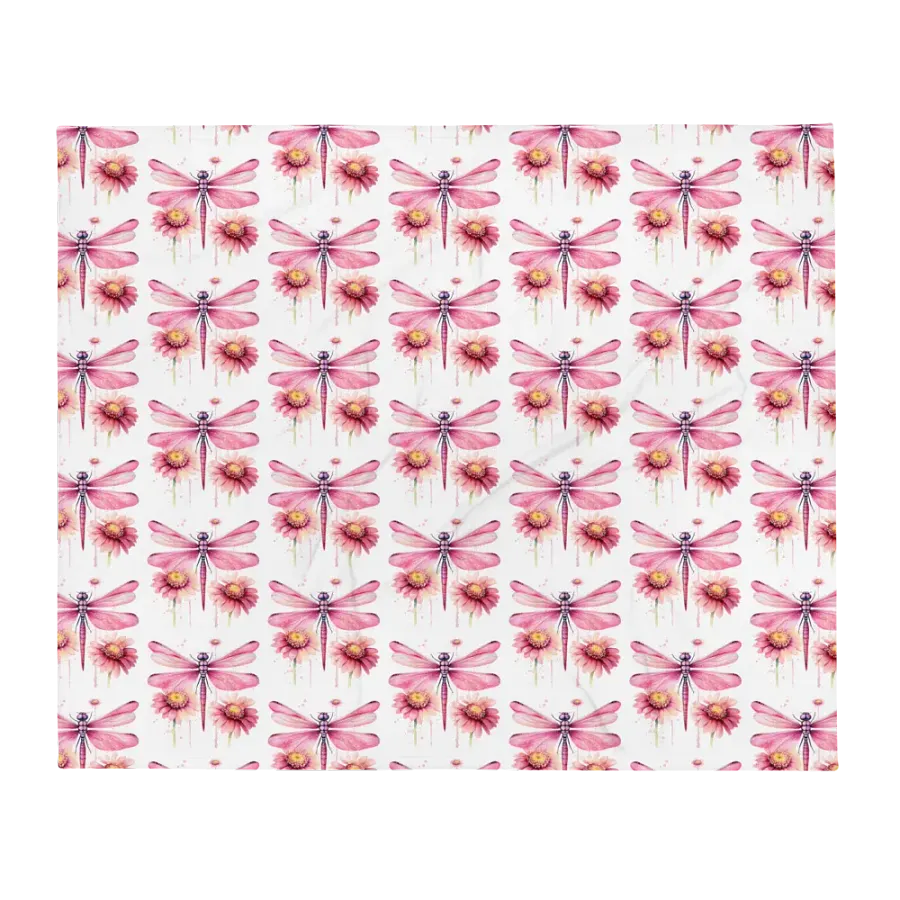Pink Dragonfly Blanket product image (1)
