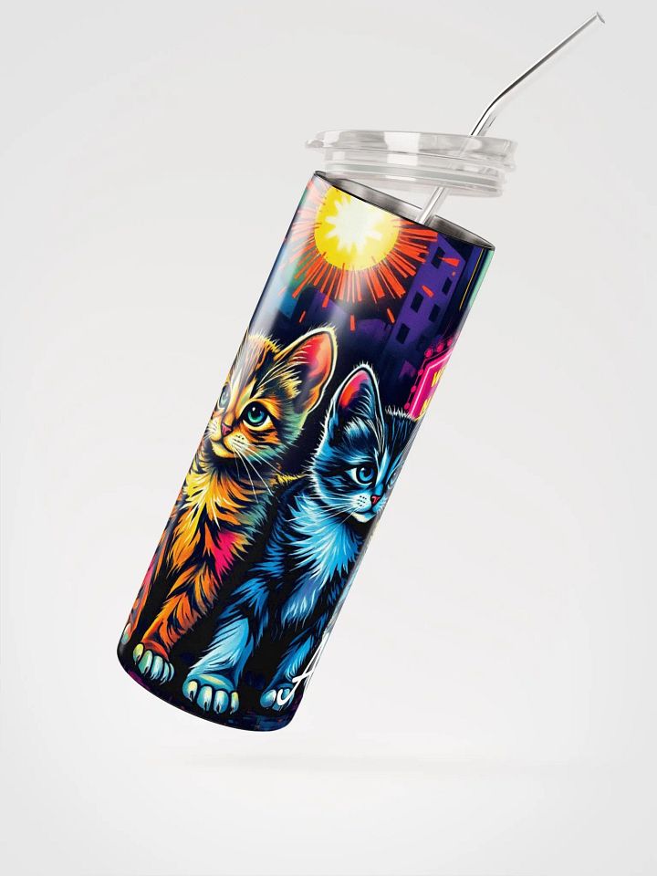 Neon Cats Stainless Steel Tumbler product image (2)