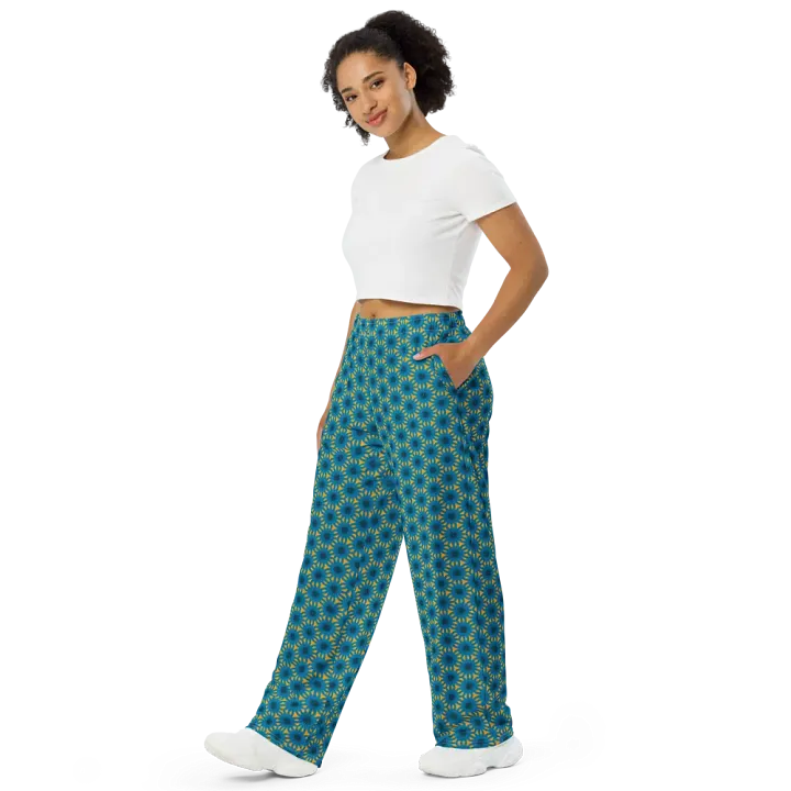 Blue Sea Urchins Dancing in a Sunny Day Wide-Leg Pants product image (2)