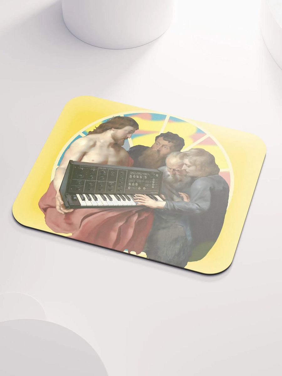 He died for our synths, by Frank Fonik (Korg MS-10), EDM Techno Classic Mouse Pad product image (2)
