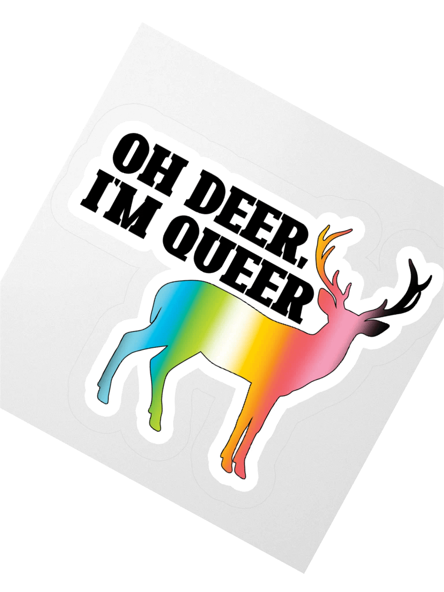 Oh Deer, I'm Queer- Queer Flag Sticker product image (6)