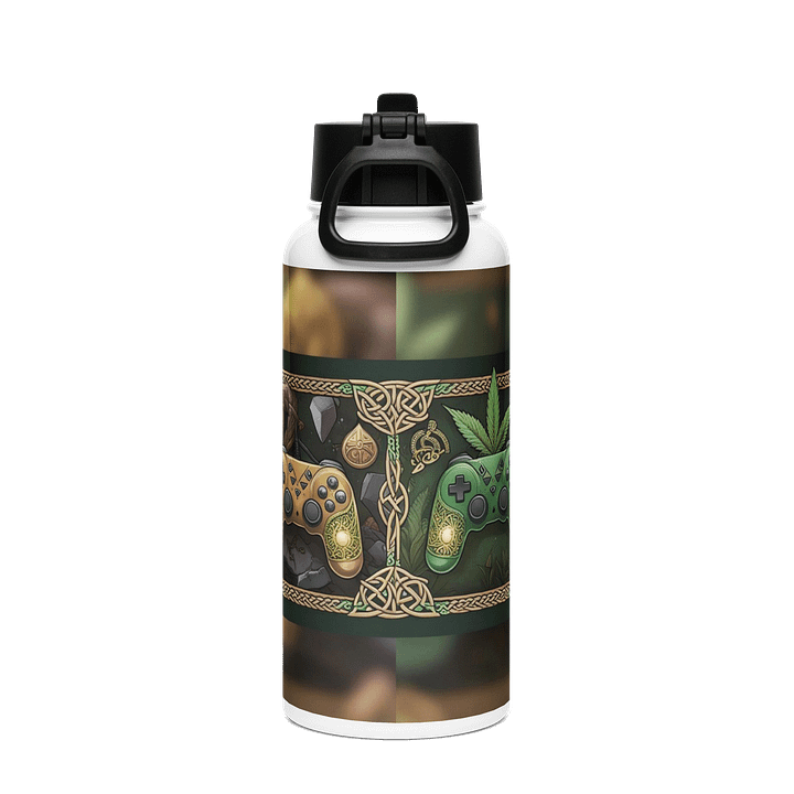 Water bottle with straw lid product image (2)