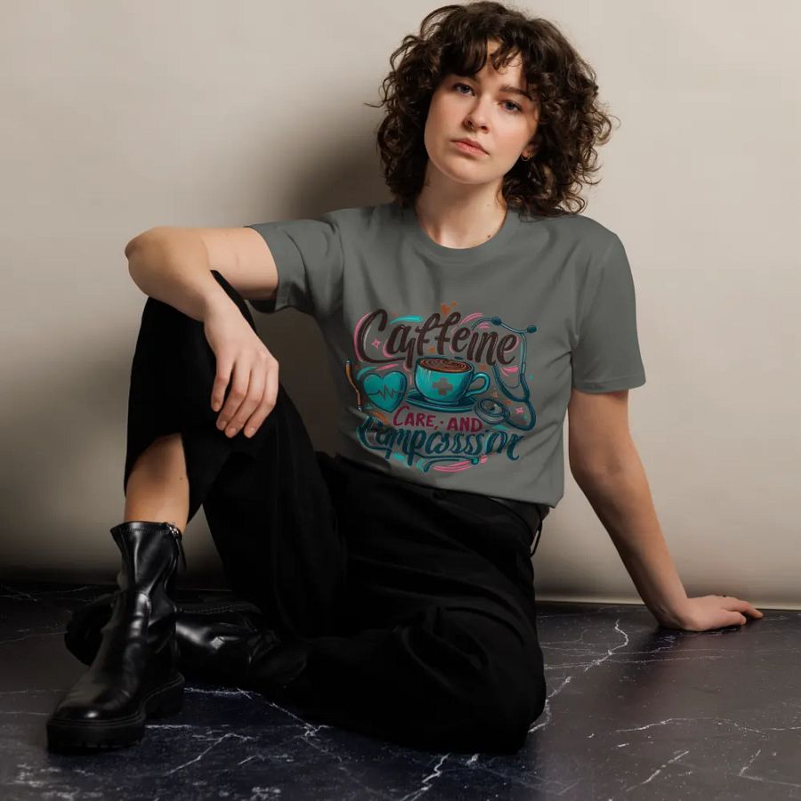 Caffeine, care, and compassion t-shirt product image (11)