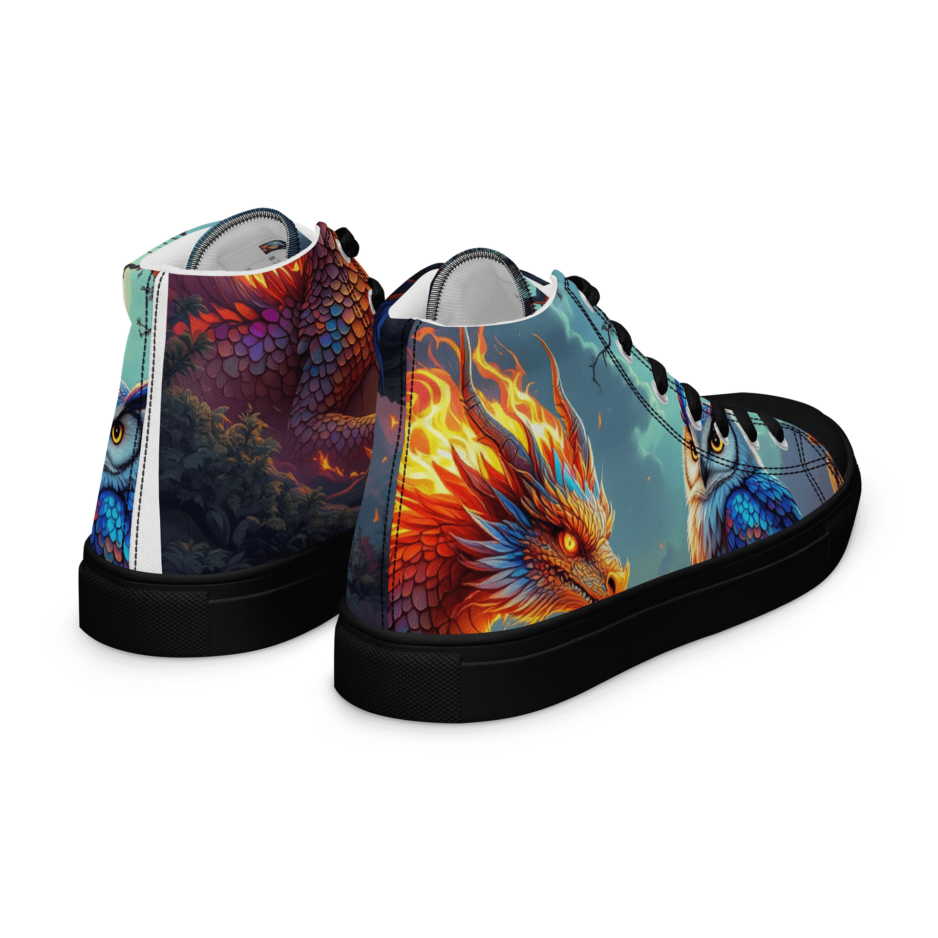 Mythical Dragon and Owl Women's High Tops product image (7)
