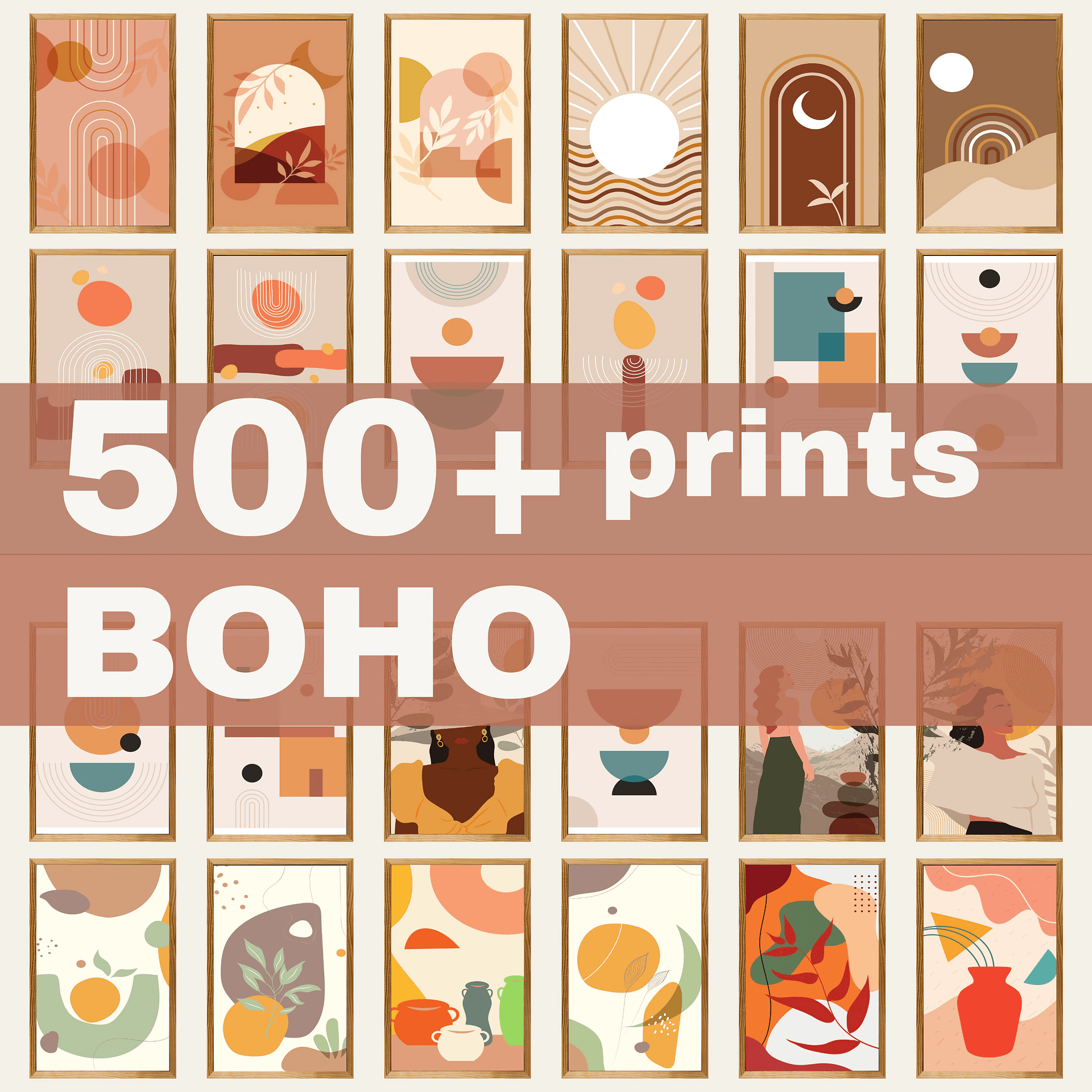 Boho Wall Collage Mega Bundle, Set of 500+ Prints product image (1)