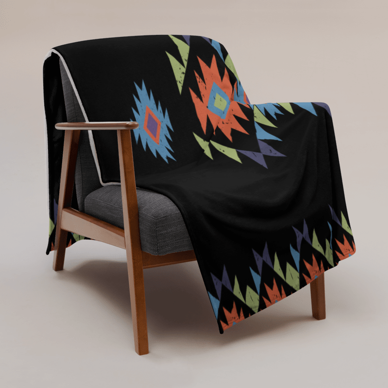Geometric Aztec Fusion Throw Blanket product image (1)