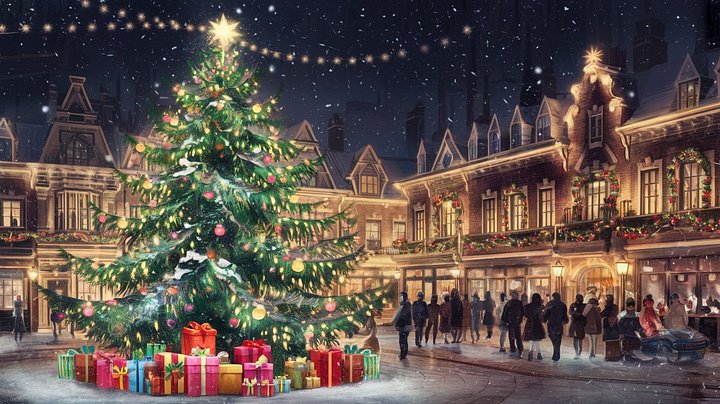 Mesmerizing Christmas Town Square A Festive Winter Wonderland II - Frame TV product image (1)