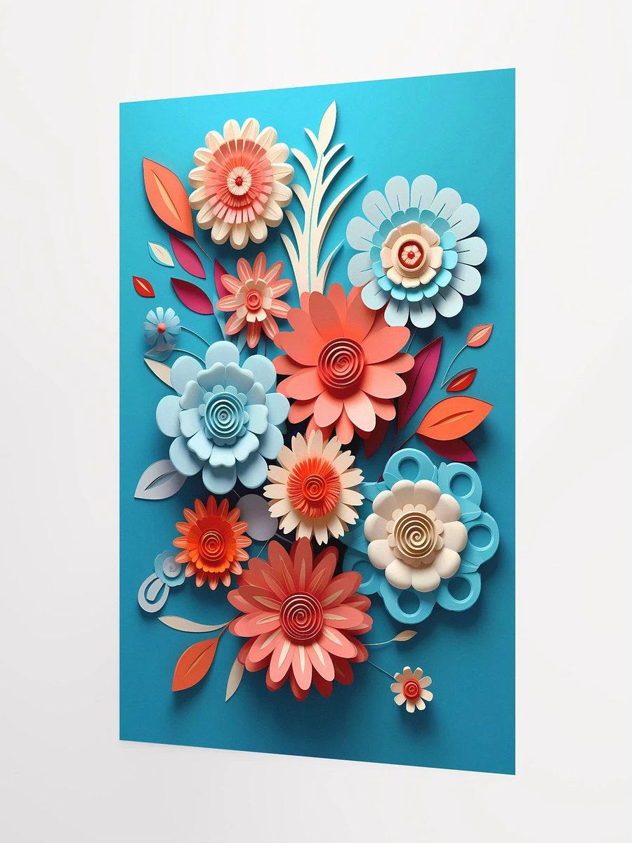 Spiral Elegance - Vibrant Quilled Paper Flowers Artwork Display Matte Poster product image (5)