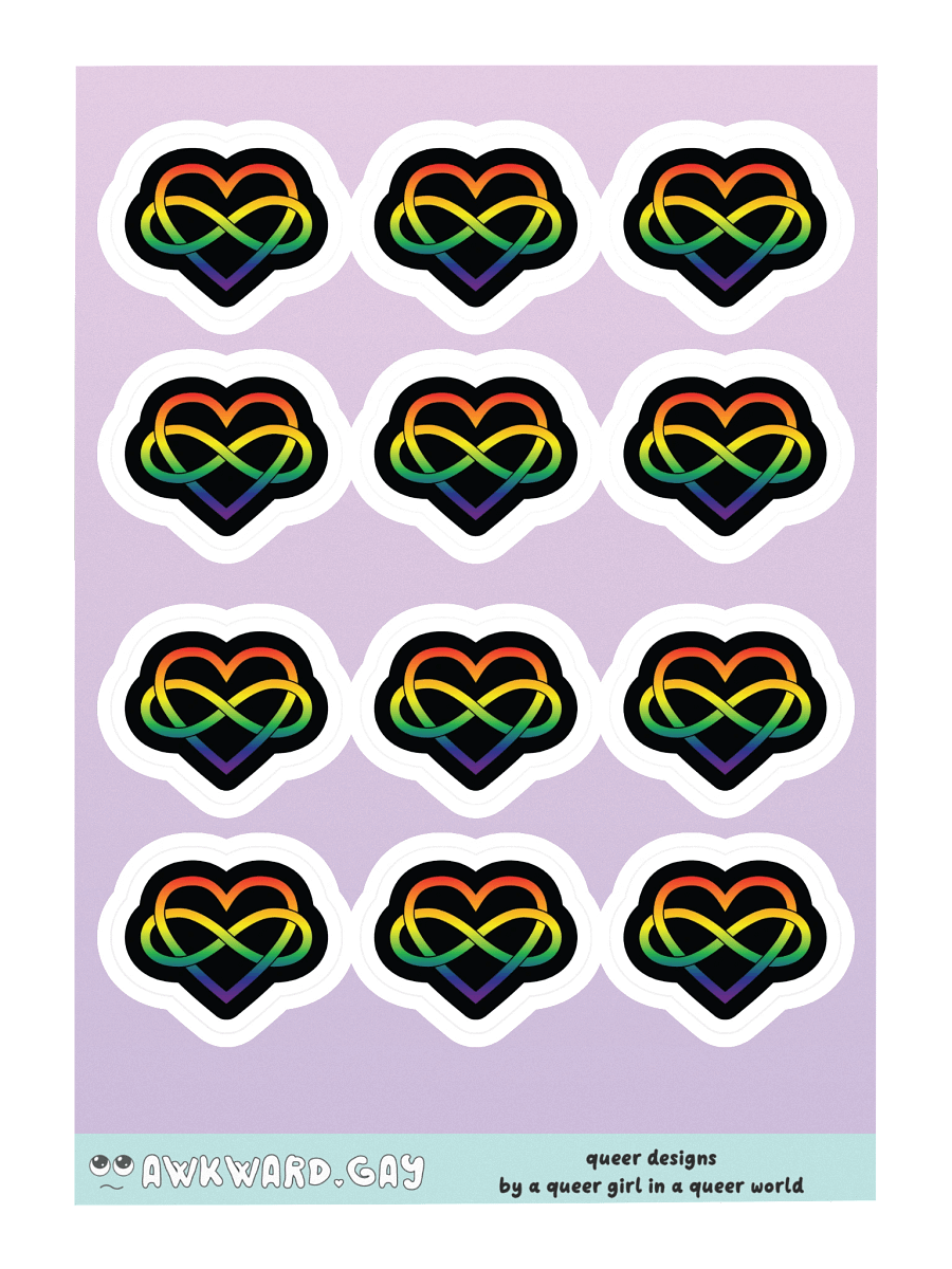 Rainbow Pride Gradient Polyamory Infinity Heart Sticker Sheet product image (3)