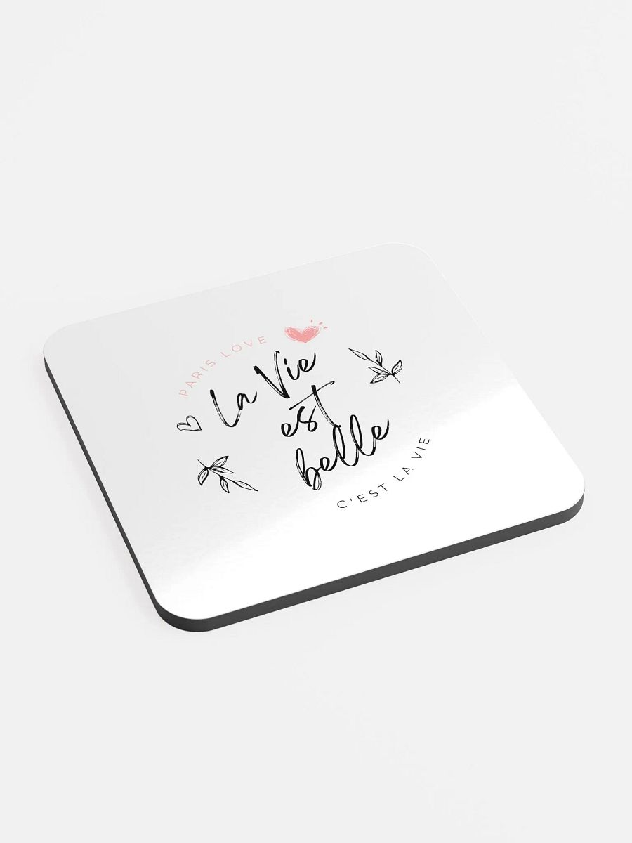 La vie est belle Glossed Cork Coaster product image (4)